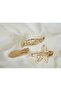Tk008 3-Piece Gold Star, Leaf and Stone Figured Clip Hair Clip Set - 2
