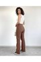 Giuliana Stretch Fabric Casual Women's Brown Super High Waist Loose Leg Denim Jeans - 5