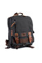Small Size 30 cm Canvas Tarpaulin Waterproof Fabric Daily Backpack Black U571