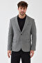 Sarino Men's Black-Grey Cotton Blend Stretch Houndstooth Patterned Slim Fit Sports Blazer Jacket - 7