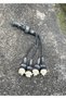 Colorful Rose Detailed Four-Pendant Oxidized Silver Kazaziye Hand-Knitted Quadruple Prayer Beads Tassel - 4