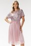 - Rochie A689, roz, poliester-elastan