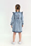 Girls' Daisy Embroidered Shoulder-Ruffle Jean Dress 12466 - 4