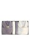 Durul Antique Partial Velvet Cotton 8 Piece Family Bathrobe Set