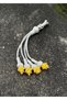 Colorful Rose Detailed Four-Pendant Silver Kazaziye Hand-Knitted Quadruple Prayer Beads with Tassel - Trabzon Craftsmanship - 2