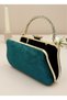 Luxury Wavy Velvet Women's Evening Dress Bag with Green Gold Crystal Stone and Handle Detail Wedding Engagement Graduation - 5