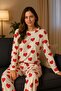 Women's Soft Textured Pajamas Heart Suede Velvet Cotton - 4