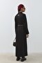 Denim look belted dress black - 4