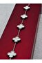 White Steel Bracelet Silver Color Clover Model - 3