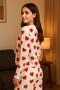 Women's Soft Textured Pajamas Heart Suede Velvet Cotton - 3