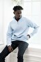 Regular Fit Zippered Mock Neck Cotton Thessaloniki Fabric Sweater with Side Pockets - 4