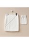 Newborn Baby Bath Towel Hooded Bath Towels and Bath Washcloth Set Swaddle Towel Ecru