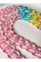 Eyeglass Chain – Pink Acrylic & Black Aluminum, Teddy Bear Charm – Candy Series - 4