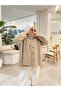 Buttoned Plush Angora Coat Cardigan with Scarf - 3