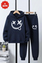 3-Ply Winter Emoji Smiling Face Printed Detail Boys' Tracksuit Set - 3