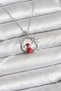 316L Steel Chain Silver Zircon Stone Christmas Theme Women's Necklace