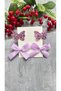Cleo Lilac Hair Clip Set (Ribbon Bow Glitter Butterfly 3.2 Metal Clip) - 3