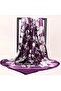 Purple Orchid Patterned Women's Shawl Scarf Accessory 90*90 - 3