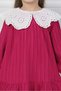 Girl's Collar Lace Detailed Dress - 3