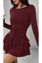 Women's Ruffle Detailed Long Sleeve Mini Dress - 2