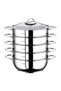 Stainless Steel Uzbek Mantı Pot 26X10 cm with Glass Lid Steamer Induction Compatible - 4