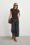 High Waist Leg Detail Jeans Smoked - 5
