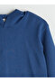 Two Mt Shop Quality Lcw Kids Navy Blue Hooded Plain Boys' Thick Sweatshirt - 3
