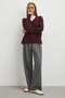 High Waist Pleated Palazzo Pants Gray