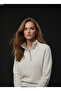 Women's Cream-Mink Oversized 2-Patch Buttoned Sweater