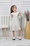 Girl's Self-Patterned Dress with Lace Detail on the Collar - 3
