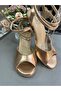 Gold Trace” Rose Gold Leather 8.5 cm 13 Points Butterfly Model Tango, Dance and Ballroom Shoes - 6