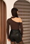 Off-The-Shoulder Asymmetric Detailed Long Sleeve Blouse - 8