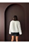 - Rabbit Fur Buttoned Coat - Cream - 5