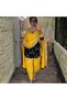 Yellow Viscose Velvet Kameez Salwar & Dupatta - HRT5406 | Yellow - 2