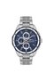 Men's Wristwatch – Stainless Steel Case – Steel Band – Navy Blue Dial – Chronograph Design - 6