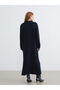 Navy Blue Polo Collar Knitwear Dress - 4