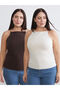 I Big Size Halter Roba Collar Rope Strap Women's Undershirt 2-Pack from Freezen Store