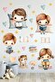 Children Reading Books Wall Sticker Set - Kids Room Nursery Decor Set - 2