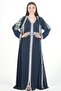 Belted embroidered kaftan dress - 5