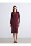 Plus Size Turn-Down Roba Collar Bodycon Dress for Style Seekers from Uzg Store - 3