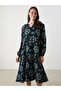Rmz Gi̇yi̇m Farkiyla Kaçık Roba Collar Floral A-Line Dress - 2
