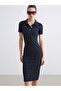 Esvab • Modern & Distinctive Devrik Roba Collar Ribbed Dress - 3
