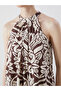 Halter Neckline Print Mini Dress - 3
