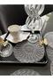Set of 6 Stylish Coffee Side Presentation Guipure Tulle Napkins - 3