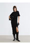 Zero Roba Collar Gathered Crepe Dress for Style Seekers from Uzg Store - 2