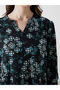 Rmz Gi̇yi̇m Farkiyla Kaçık Roba Collar Floral A-Line Dress - 3