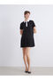 Esvab • Modern & Distinctive Shirt Roba Collar Pleated Mini Dress