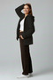 Women's Zippered Hooded Long Plush Fleece Cardigan Black - 5