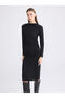Uzg Store's Straight Roba Collar Shiny Look Gathered Dress for Style Enthusiasts - 2