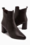 Julia Genuine Leather Brown Heeled Women's Boots - 4